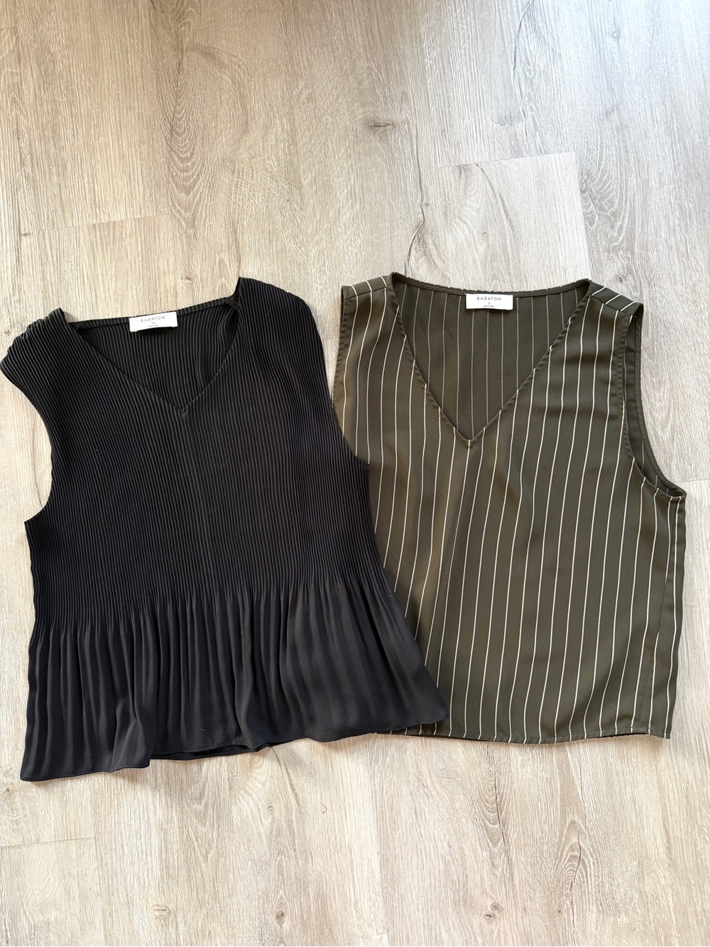 Babaton Green stripe and black Sleeveless Shell Tank Shell Bundle Small / XS
